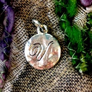 Letter V Monogrammed Charm with Jump-Ring